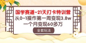 (10224期)国学 赛道-21天打卡特训营:从0-1操作第一周变现3.8w,一个月变现60多万-A同城-创业课