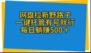 (10468期)网盘拉新野路子,一键托管有号就行,全自动代发视频,每日躺赚500+-A同城-创业课