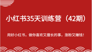 小红书35天训练营(42期)-用好小红书,做你喜欢又擅长的事,涨粉又赚钱!-A同城-创业课