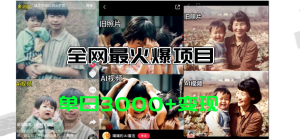 (11546期)全网爆火的AI让老照片动起来教程,蹭热点日赚3000+,内含免费工具一键…-A同城-创业课