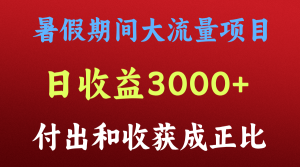 一天收益3000+，暑假期间， 这个项目才是真火-A同城-创业课