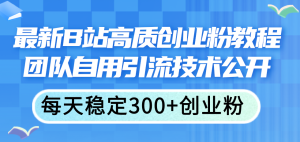 （11661期）最新B站高质创业粉教程，团队自用引流技术公开，每天稳定300+创业粉-A同城-创业课
