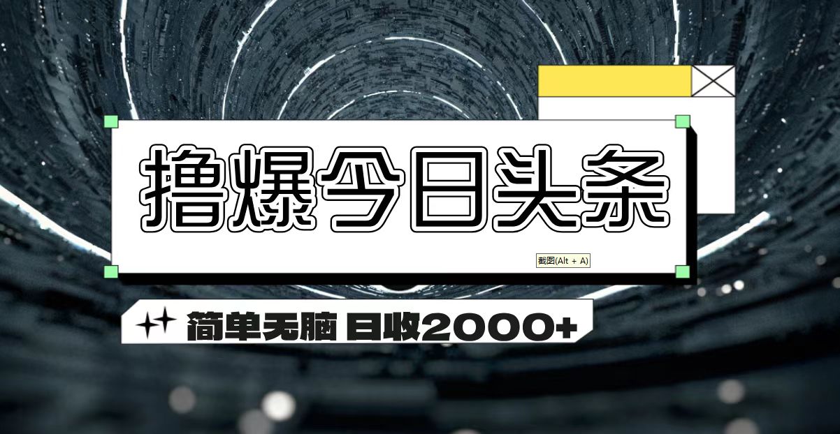 （11665期）撸爆今日头条 简单无脑操作 日收2000+-A同城-创业课