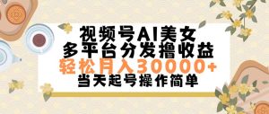 （11684期）视频号AI美女，轻松月入30000+,操作简单轻松上手-A同城-创业课