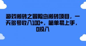 游戏搬砖之冒险岛搬砖项目，一天多号收入100+，简单易上手，0投入【揭秘】-A同城-创业课