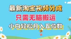 (11744期)最新淘宝视频分成,只需无脑搬运,小白也能轻松月入五位数,可矩阵批量…-A同城-创业课