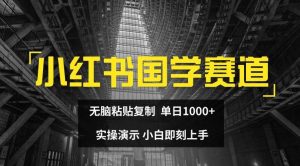 小红书国学赛道，无脑粘贴复制，单日1K，实操演示，小白即刻上手【揭秘】-A同城-创业课