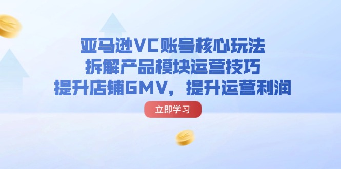 (11848期)亚马逊VC账号核心玩法,拆解产品模块运营技巧,提升店铺GMV,提升运营利润-A同城-创业课
