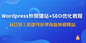 WordPress外贸建站+SEO优化教程,从0到1搭建可获得询盘外贸网站(57节课)-A同城-创业课