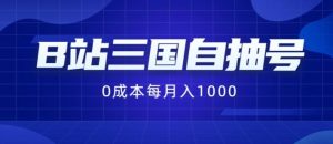 B站三国自抽号项目，0成本纯手动，每月稳赚1000【揭秘】-A同城-创业课