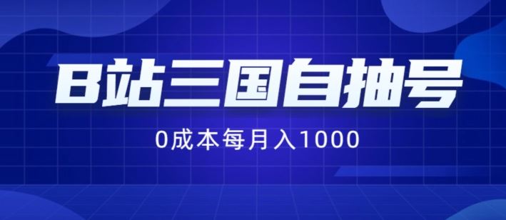 B站三国自抽号项目，0成本纯手动，每月稳赚1000【揭秘】-A同城-创业课