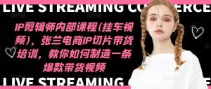 IP剪辑师内部课程(挂车视频),张兰电商IP切片带货培训,教你如何制造一条爆款带货视频-A同城-创业课