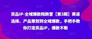 货品IP全域爆款陪跑营【第3期】赛道选择、产品策划到全域爆款，手把手教你打造货品IP，爆款不断-A同城-创业课