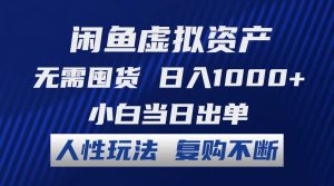 （12187期）闲鱼虚拟资产 无需囤货 日入1000+ 小白当日出单 人性玩法 复购不断-A同城-创业课