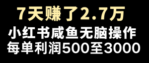 七天赚了2.7万！每单利润最少500+，轻松月入5万+小白有手就行-A同城-创业课