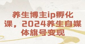 养生博主ip孵化课,2024养生自媒体旗号变现-A同城-创业课