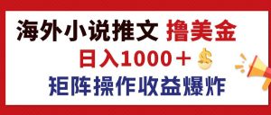（12333期）最新海外小说推文撸美金，日入1000＋ 蓝海市场，矩阵放大收益爆炸-A同城-创业课