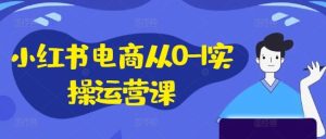 小红书电商从0-1实操运营课，小红书手机实操小红书/IP和私域课/小红书电商电脑实操板块等-A同城-创业课