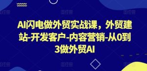 AI闪电做外贸实战课,外贸建站-开发客户-内容营销-从0到3做外贸AI(更新)-A同城-创业课