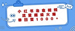 小红书治愈视频,流量超级火爆,单日变现1000+-A同城-创业课