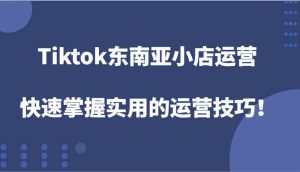 Tiktok东南亚小店运营,快速掌握实用的运营技巧!-A同城-创业课